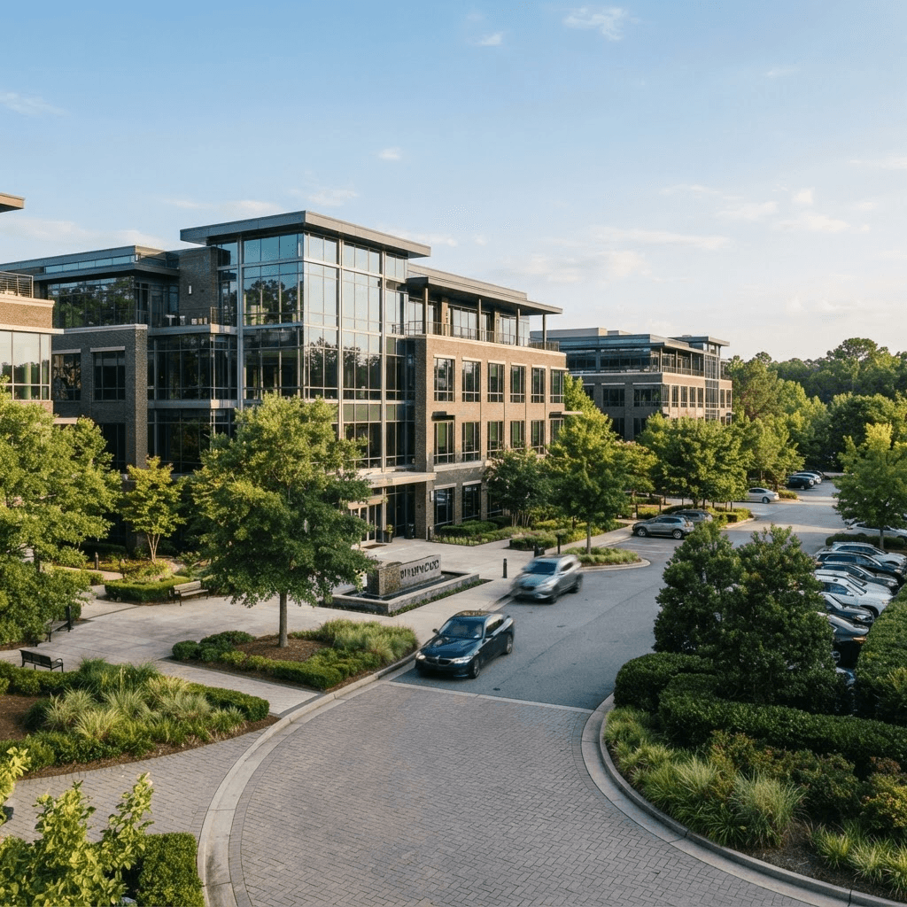 Commercial and office district in Peachtree Corners, GA Commercial and office district in Peachtree Corners, GA
